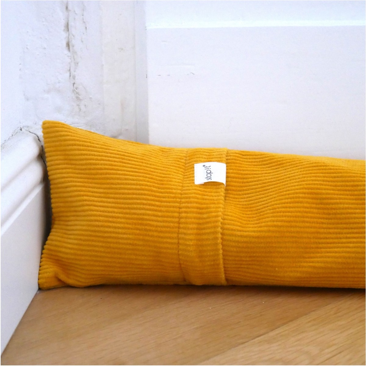 Zugluftstopper "Mustard Cordula" mit waschbarem Bezug von stop!t