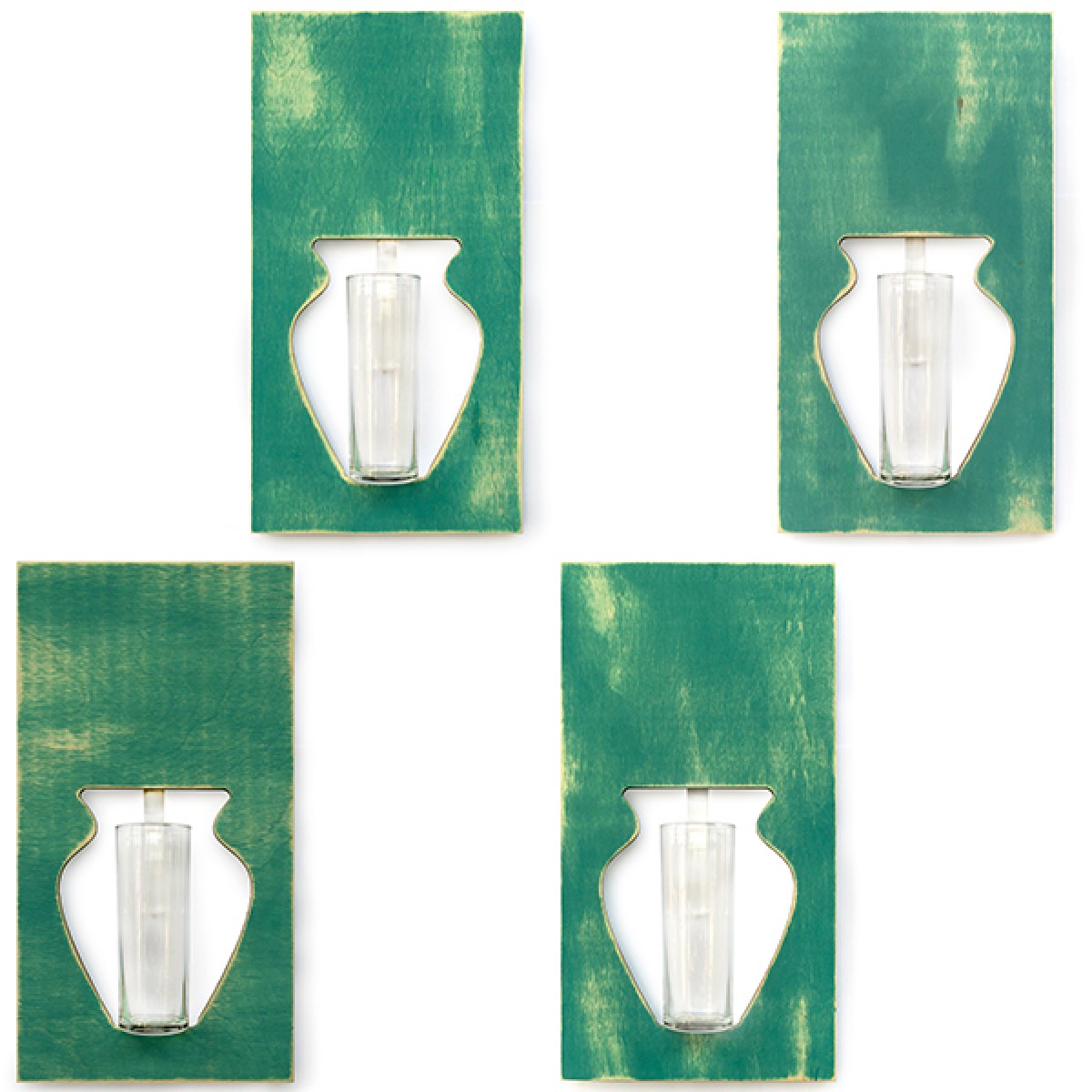 Wandvase flortrait vintage türkis
