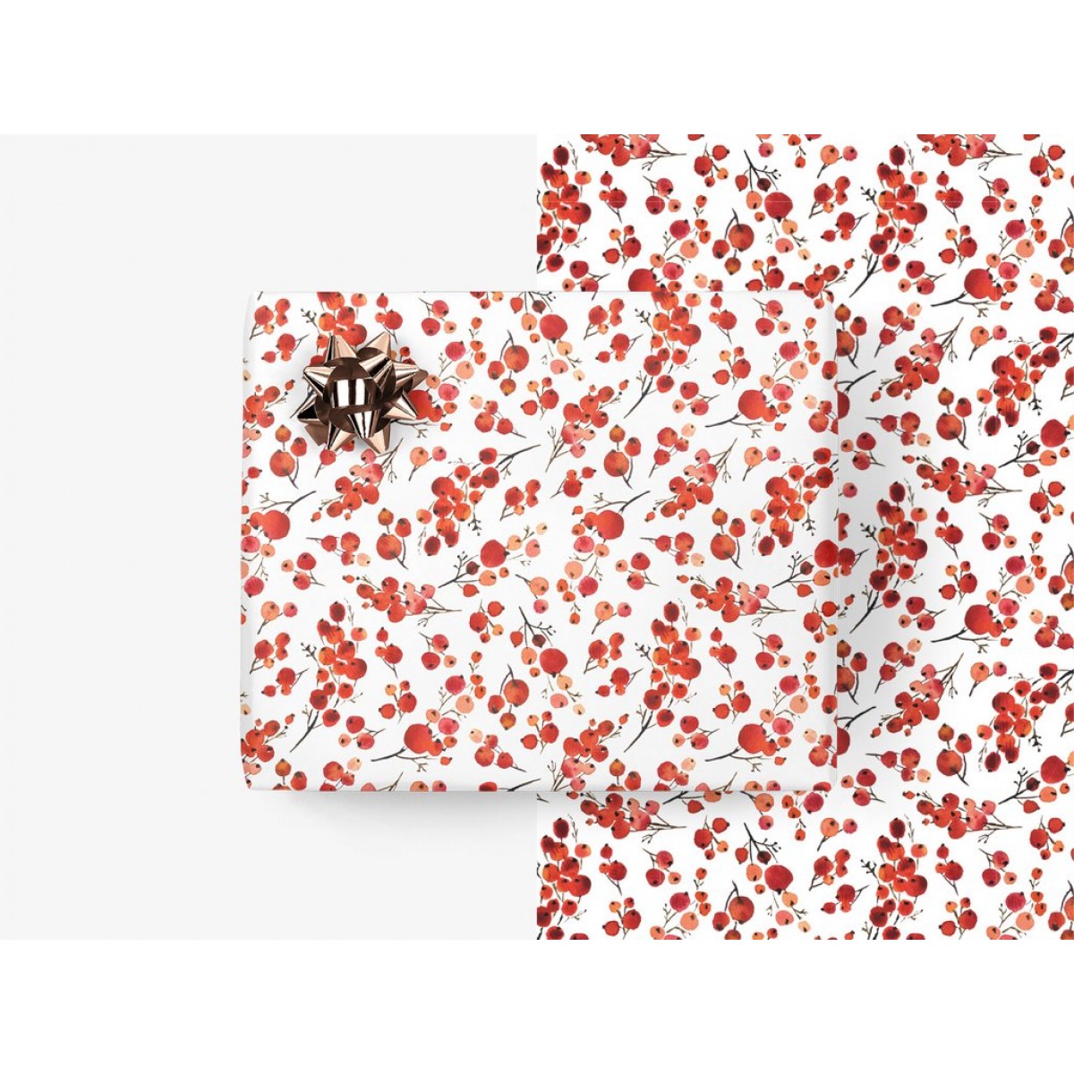 typealive / 5x Geschenkpapier /  Red Berries (gefaltet)