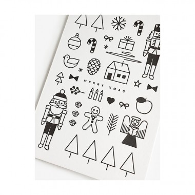 redfries black xmas mashup – Letterpress-Klappkarte DIN A6 mit Umschlag