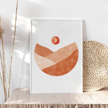 Paperlandscape | Kunstdruck | Landschaft Terrakotta | abstrakt | Kreis | verschiedene Größen