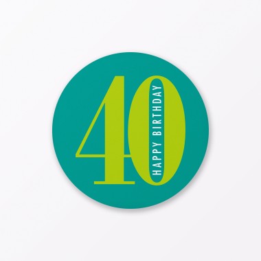 TYPOP Geburtstagskarte "Runder Geburtstag 40" rund inkl. Umschlag