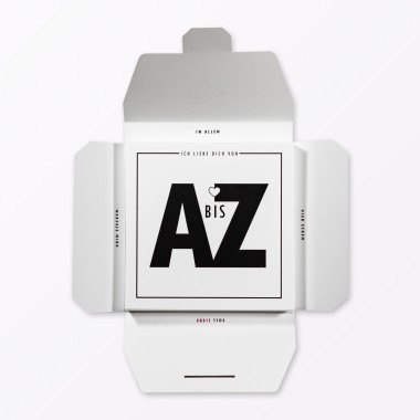 TYPOP 27-teiliges Set ABC-Karten "Ich liebe Dich von A-Z" quadratisch inkl. Verpackung