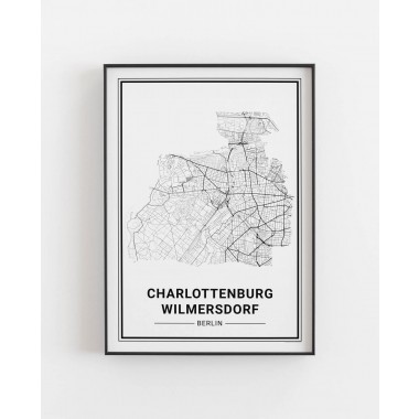 BERLIN Charlottenburg Wilmersdorf Poster Stadtplan