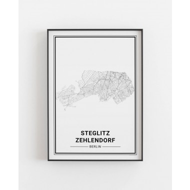 BERLIN Steglitz Zehlendorf Poster Stadtplan
