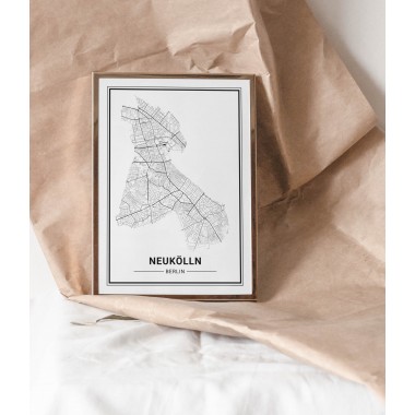 BERLIN Neukölln Poster Stadtplan