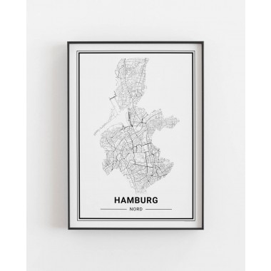 HAMBURG Nord Poster Stadtplan