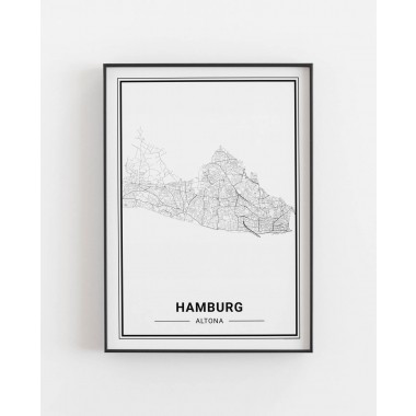 HAMBURG Altona Poster Stadtplan