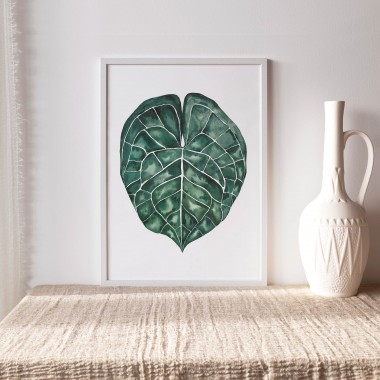 Paperlandscape | Aquarell Kunstdruck "Anthurium Clarinervium" | Pflanze | Palmblatt |verschiedene Größen