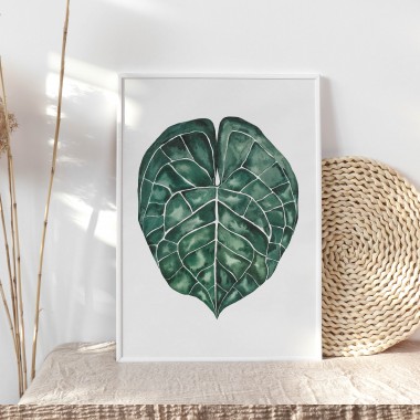 Paperlandscape | Aquarell Kunstdruck "Anthurium Clarinervium" | Pflanze | Palmblatt |verschiedene Größen