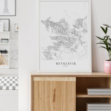 REYKJAVÍK als hochwertiges Poster im skandinavischen Stil von Skanemarie +++ Geschenkidee