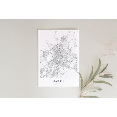 Karte MADRID als Print im skandinavischen Stil von Skanemarie +++ Geschenkidee zu Weihnachten