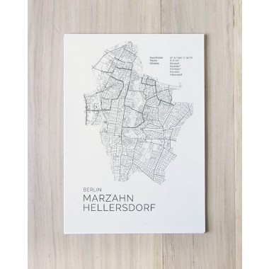 Karte BERLIN Marzahn Hellersdorf als Print von Skanemarie