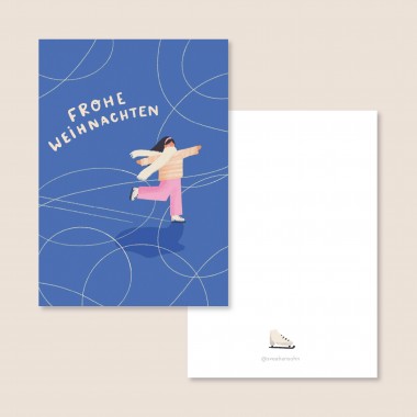 Eisläuferin / Postkarte A6 / Svea Hansohn Illustration