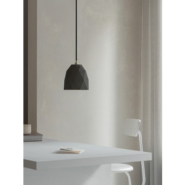 GANTlights - Beton Hängelampe [T1] dark Lampe Gold trianguliert