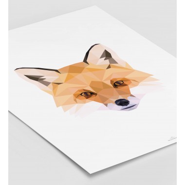 FUCHS Poly Art als hochwertiger Print im minimalistischen Stil von Skanemarie +++ Geschenkidee +++ Poster, Wandbild