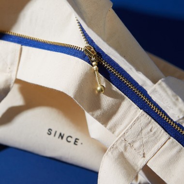 Shopper mit goldenem Reißverschluss (navy)