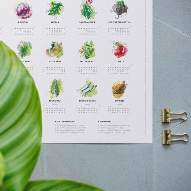 50x70cm Pflanzkalender und Aussaatkalender für den Garten