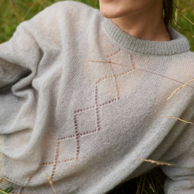 Mohair Pullover RIKKI mit Ajourmuster asphalt grey