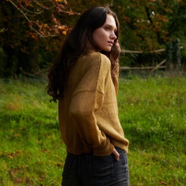 Mohair Pullover RIKKI mit Ajourmuster (hellolive) von wildes.