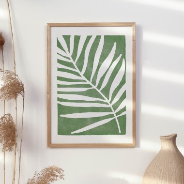 Paperlandscape | Kunstdruck | Palmblatt grün | abstrakt | Blatt | Pflanzen | verschiedene Größen