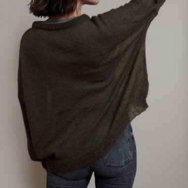Mohair Pullover RIKKI mit Ajourmuster (dunkelbraun) von wildes.