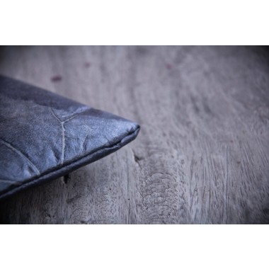 Laptop Hülle 15-16 Zoll aus echten Blättern, Vegane Laptoptasche Blattleder, Nachhaltiges Geschenk für MacBook, Handgemachtes Unikat - blau