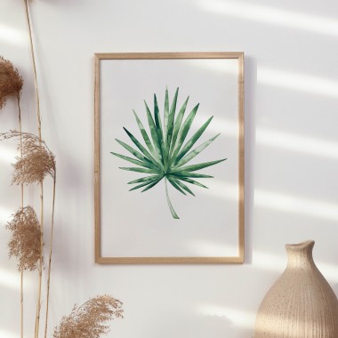 Paperlandscape | Aquarell Kunstdruck "Fächerpalme" | Pflanze | Palmblatt | verschiedene Größen