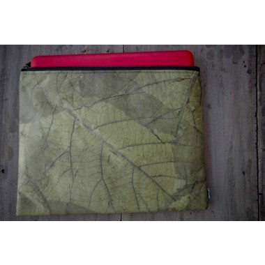 Laptop Hülle aus Blättern, wasserabweisende Notebook Tasche 13 - 14 Zoll in grün