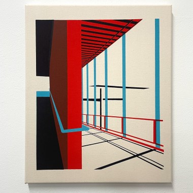 Print now - Riot later ● Abstract Architecture #05, Stoffsiebdruck auf Leinwand