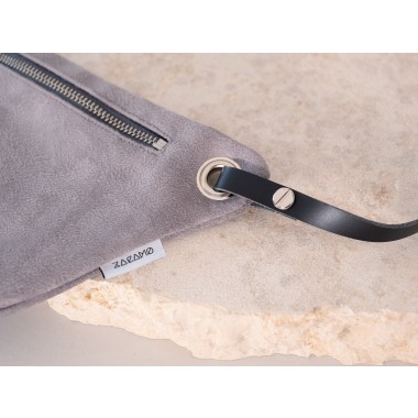 ZACAMO – Bauchtasche • Suede • grey •