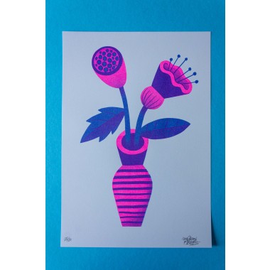 Martin Krusche - Risogrpahie »Blumenvase«, DINA3