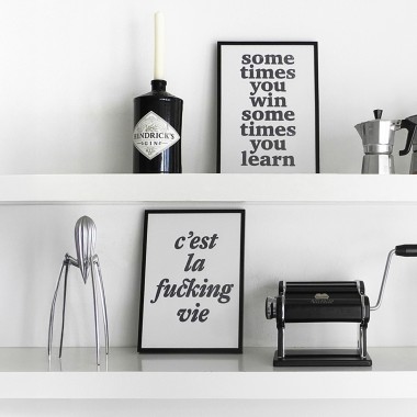 Handgefertigter Linoldruck  »C’est la … vie«, (DIN A4), Limited Edition