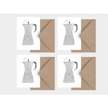 typealive / Weihnachtskarten 4er Set / Coffee Pot