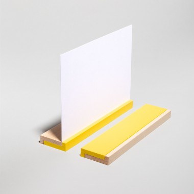 LOOP Postkarten und Fotohalter Gelb / Ahornholz - Corteccia