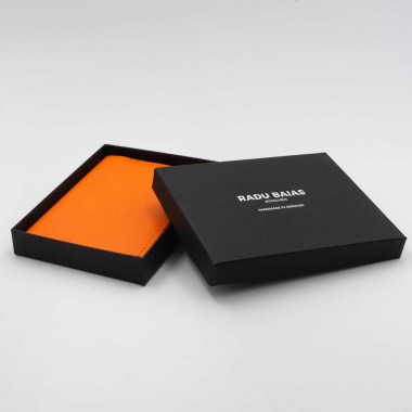Mini Geldbörse Orange – aus Premium Nappaleder