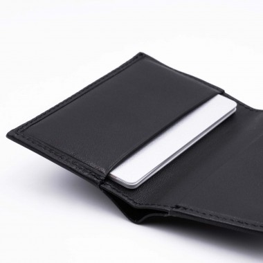 Mini Geldbörse Schwarz – aus Premium Nappaleder