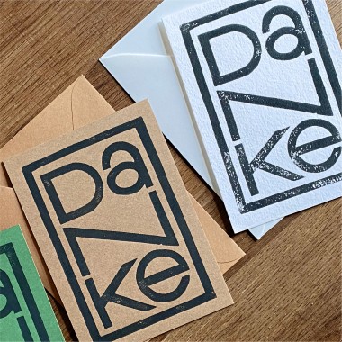 Juliana Fischer - Danke Karten 3er Set - Linoldruck - DIN A6