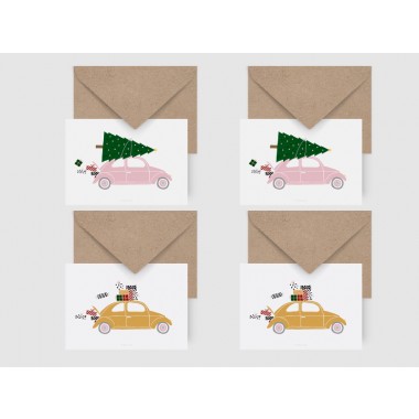 typealive / Weihnachtskarten 4er Set / Driving Home
