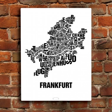 Buchstabenort Frankfurt Poster Typografie Siebdruck