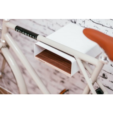 Design Fahrrad-Wandhalterung | PARAX® S-RACK | Schwarz mit Walnuss Holz | für Rennrad Hardtail & Cityrad 
