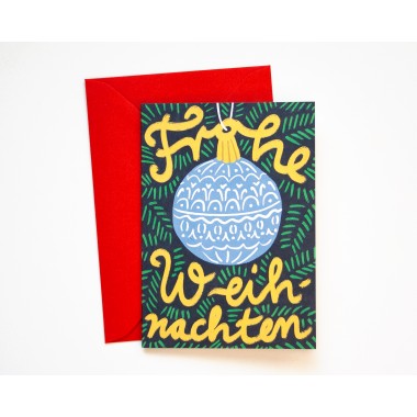 Weihnachtskarte Christbaumkugel »Frohe Weihnachten« // Papaya paper products