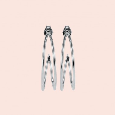 related by objects - lunar creole big - 925 Sterlingsilber weiß rhodiniert