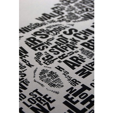 Buchstabenort Lübeck Stadtteile-Poster Typografie