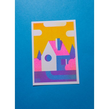 Martin Krusche - Risographie »Häuser - Datsche«, DIN A6