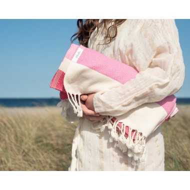 Yolunda Hamamtuch Bio-Baumwolle Dalya Flamingo