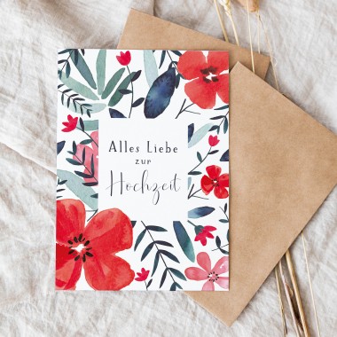 Paperlandscape | Faltkarte | Hochzeitskarte Wildblumen