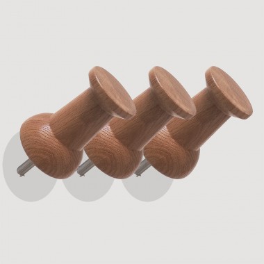 NETTESHEIMDESIGN – XXL Holz Pinnadel // Garderobe // Wandhaken // Eiche // 3er Set