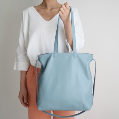 alexbender Multifunktionale Tasche echt Leder Taubenblau