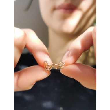 'love' Ring, größenverstellbar - in Sterling Silber und (Rosé) Gold Filled - KIZZU Schmuck